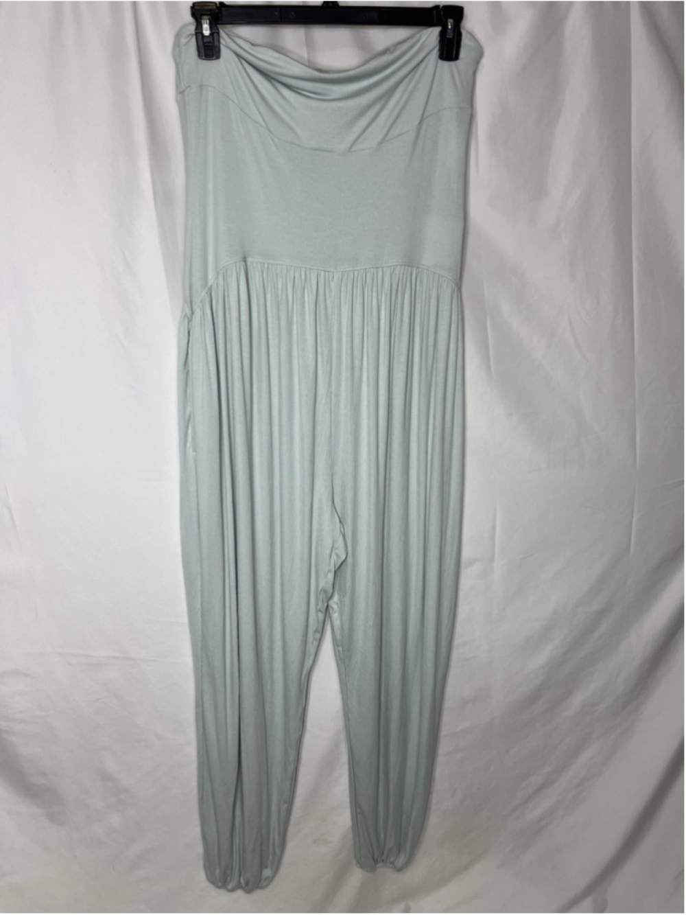 HALARA Ribbed Tube Backless Pocket Casual Jumpsuit Soft Blue Lounge Comfy XL